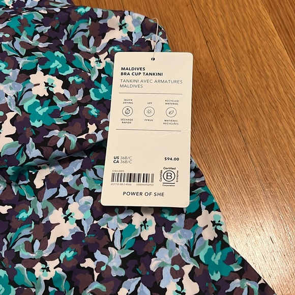 Athleta Floral Maldives Tankini 36B/C - Picture 2 of 8